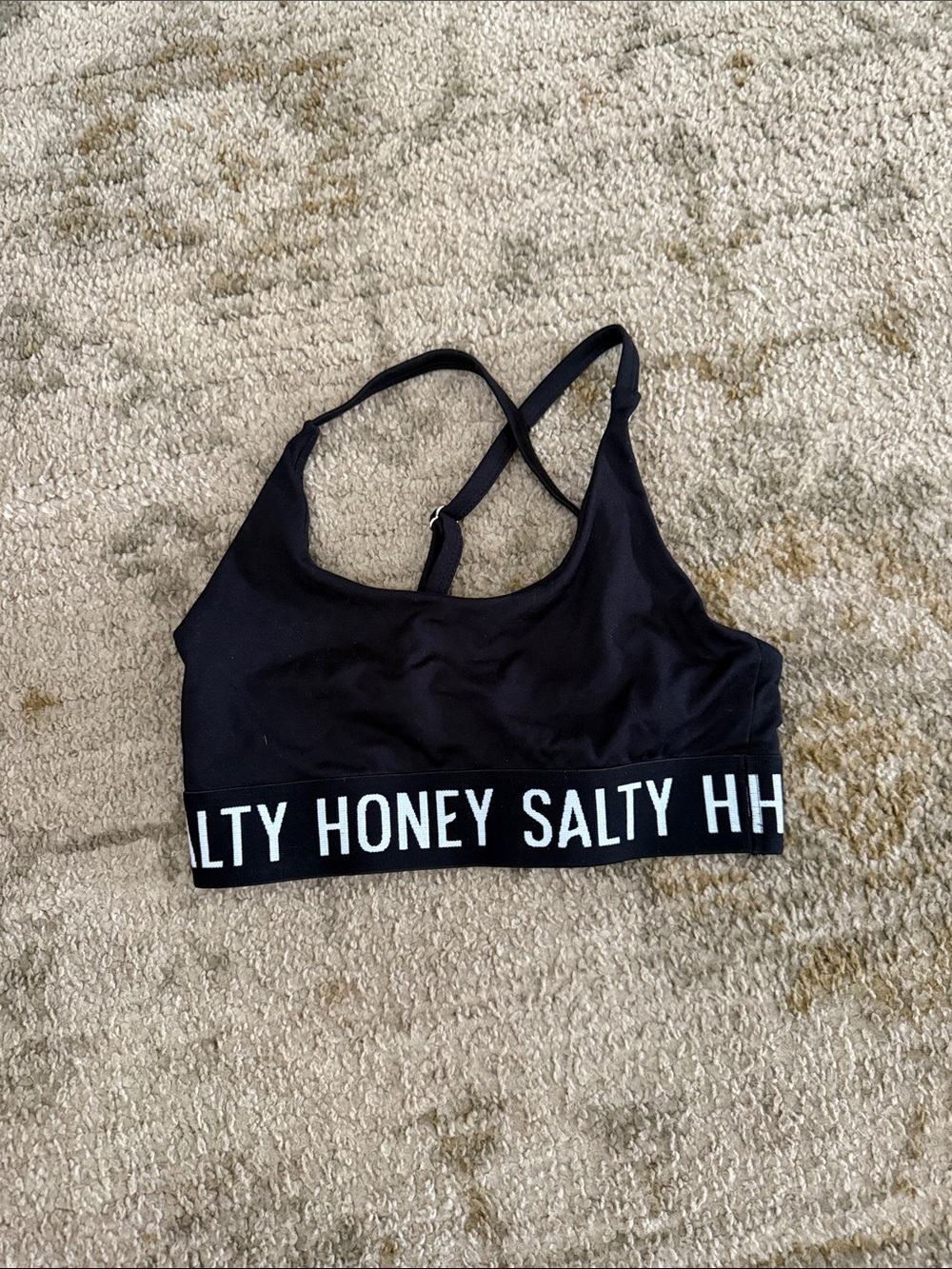 Salty Honey Black Logo Sports Bralette